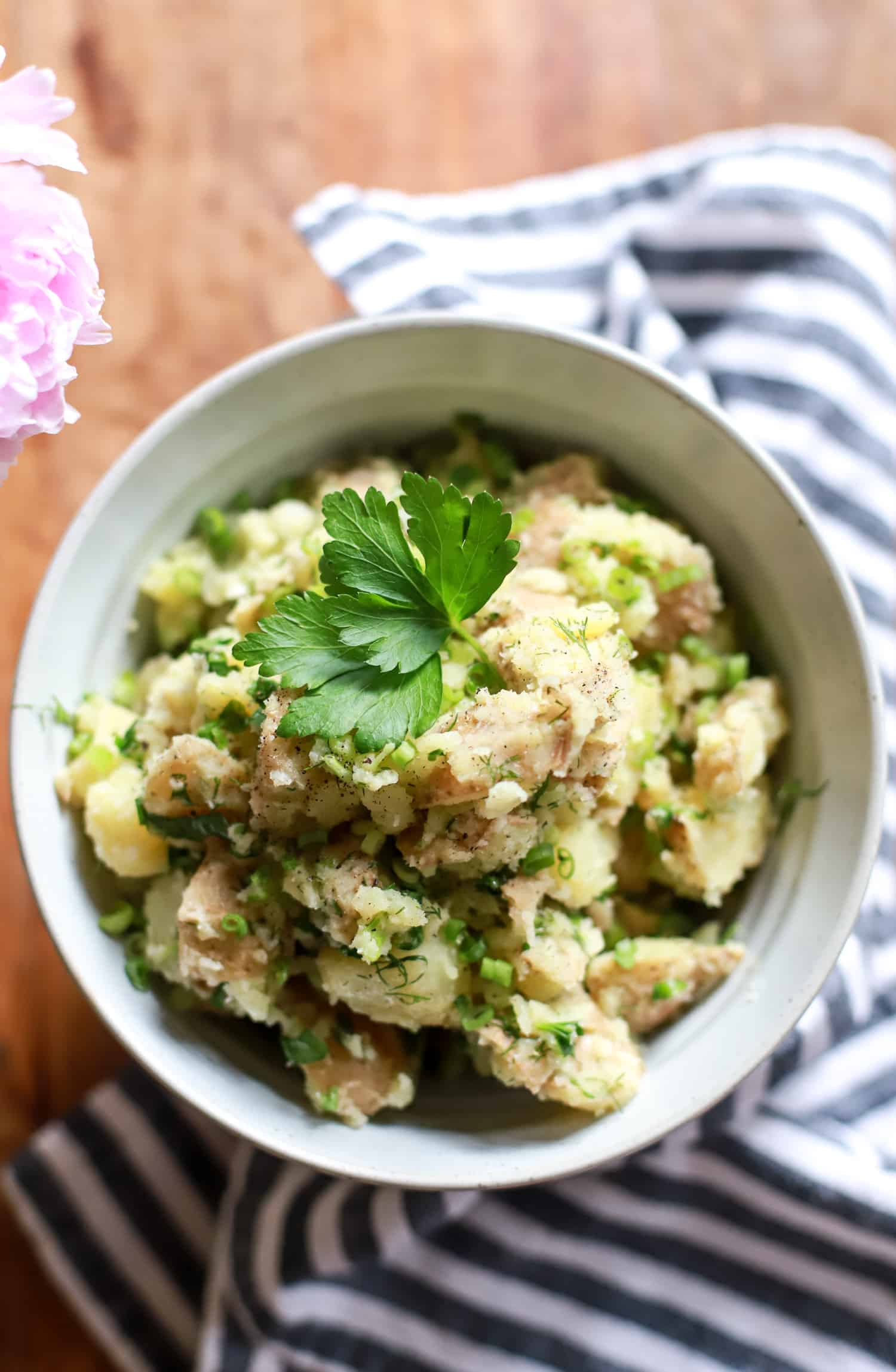 bowl of vegan potato salad