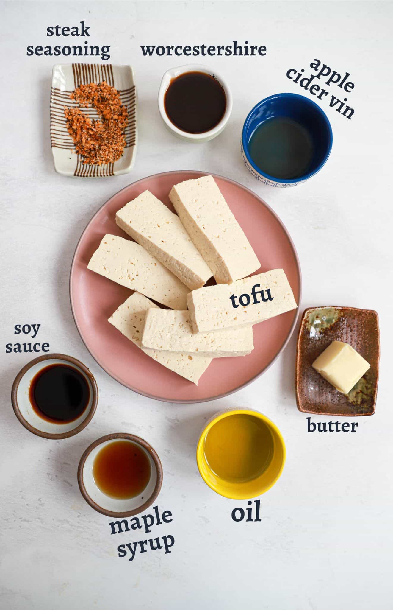 Ingredients for tofu marinade.