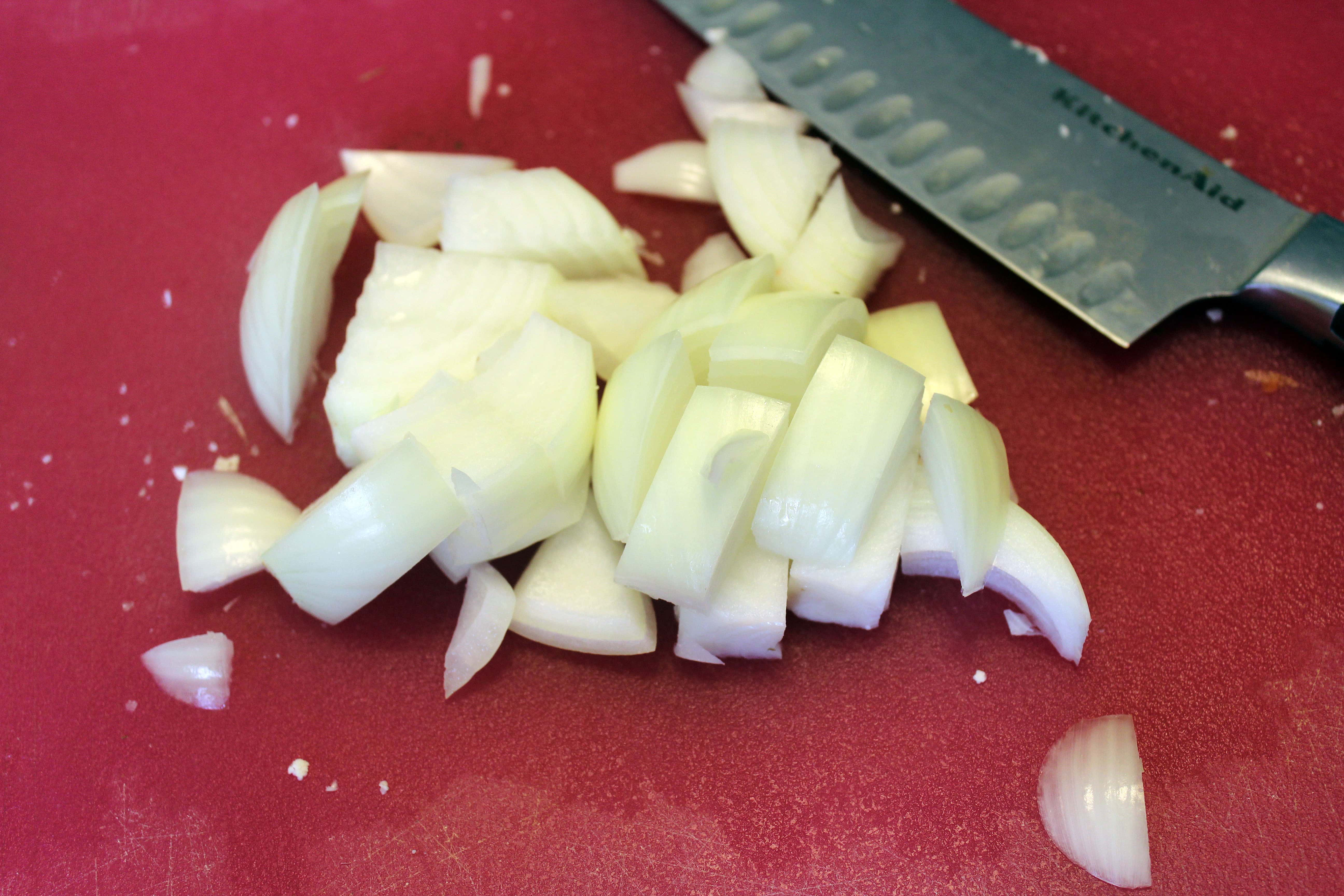 Roughly chop onion
