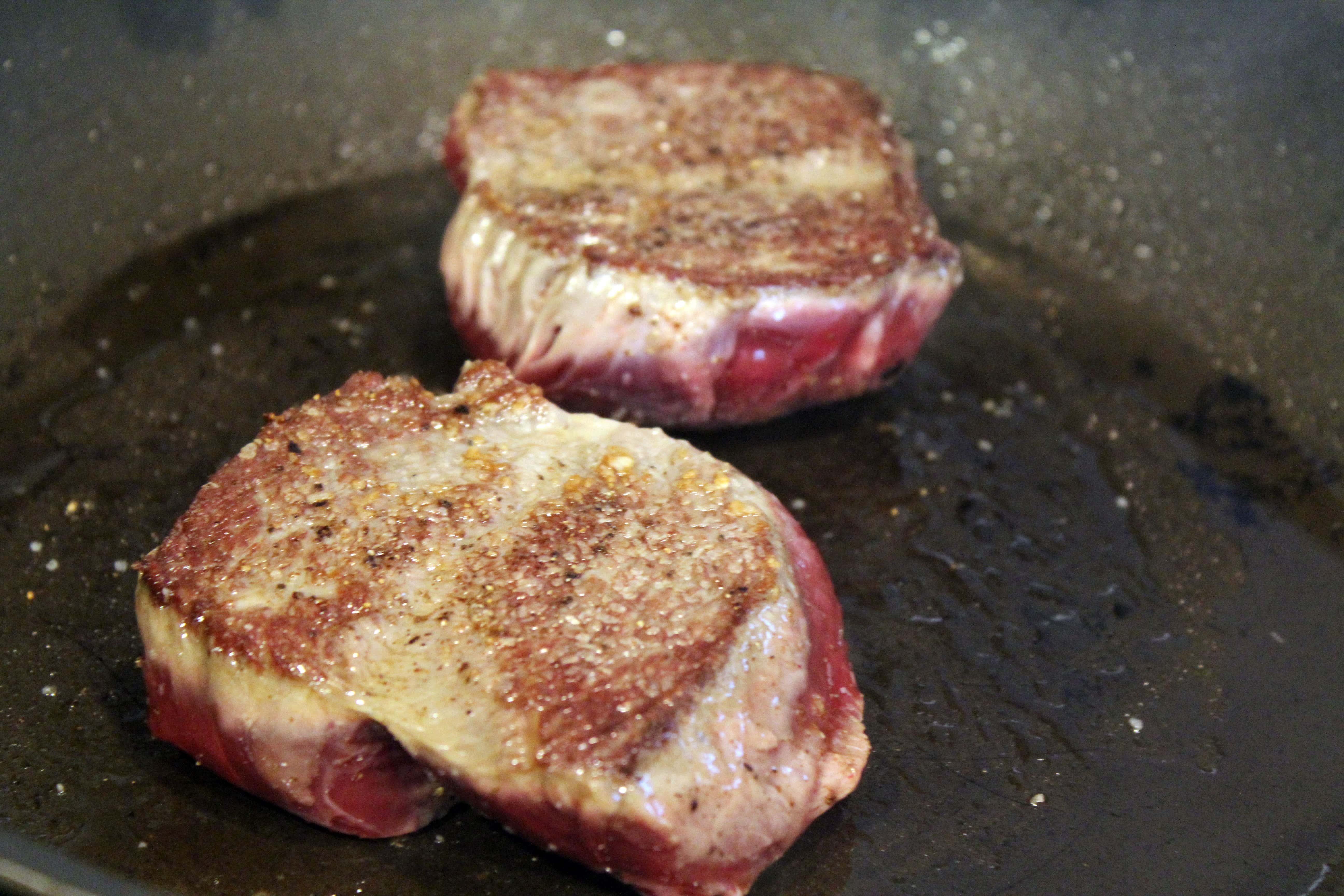 Sear second side of steak