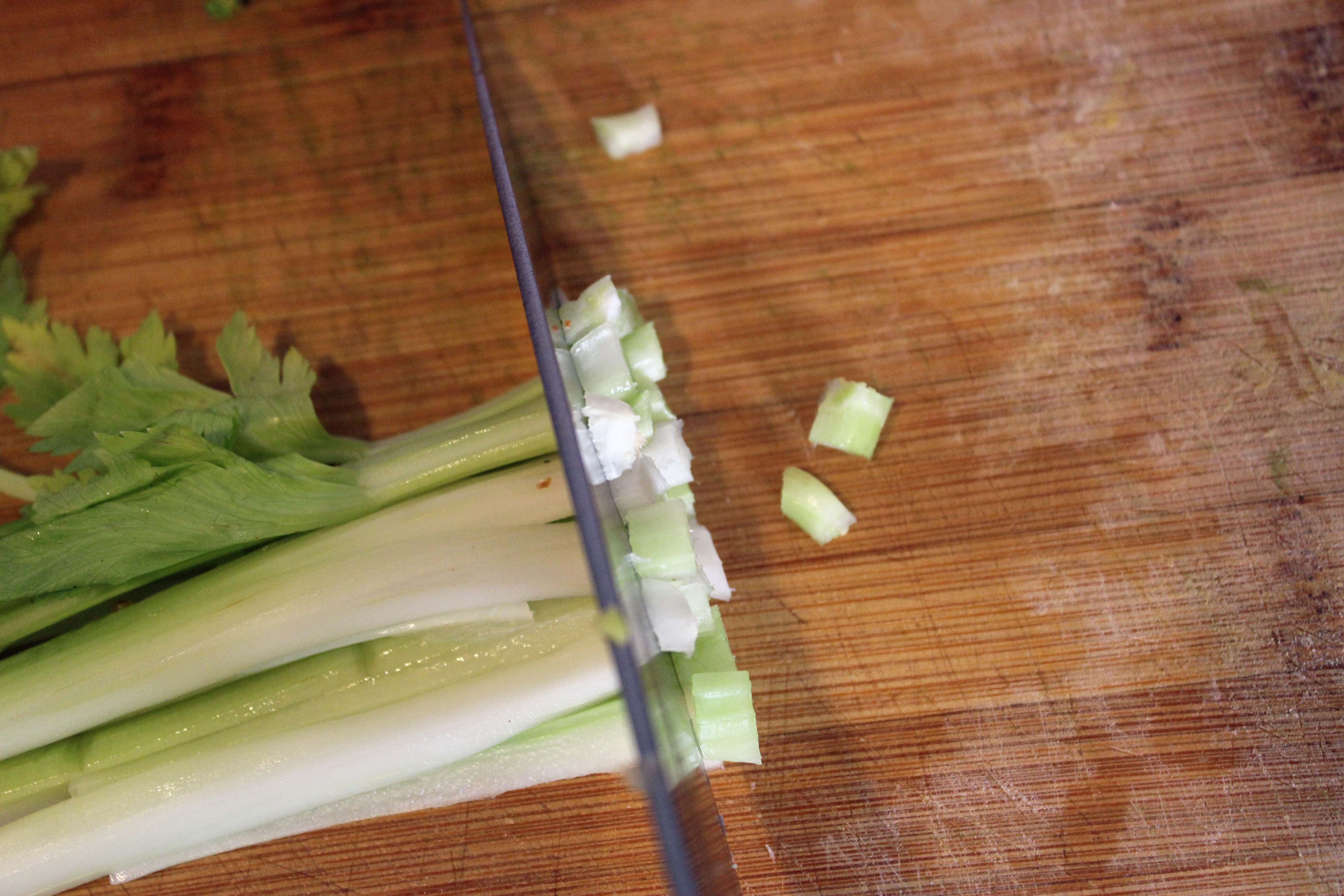 Chop celery stalks