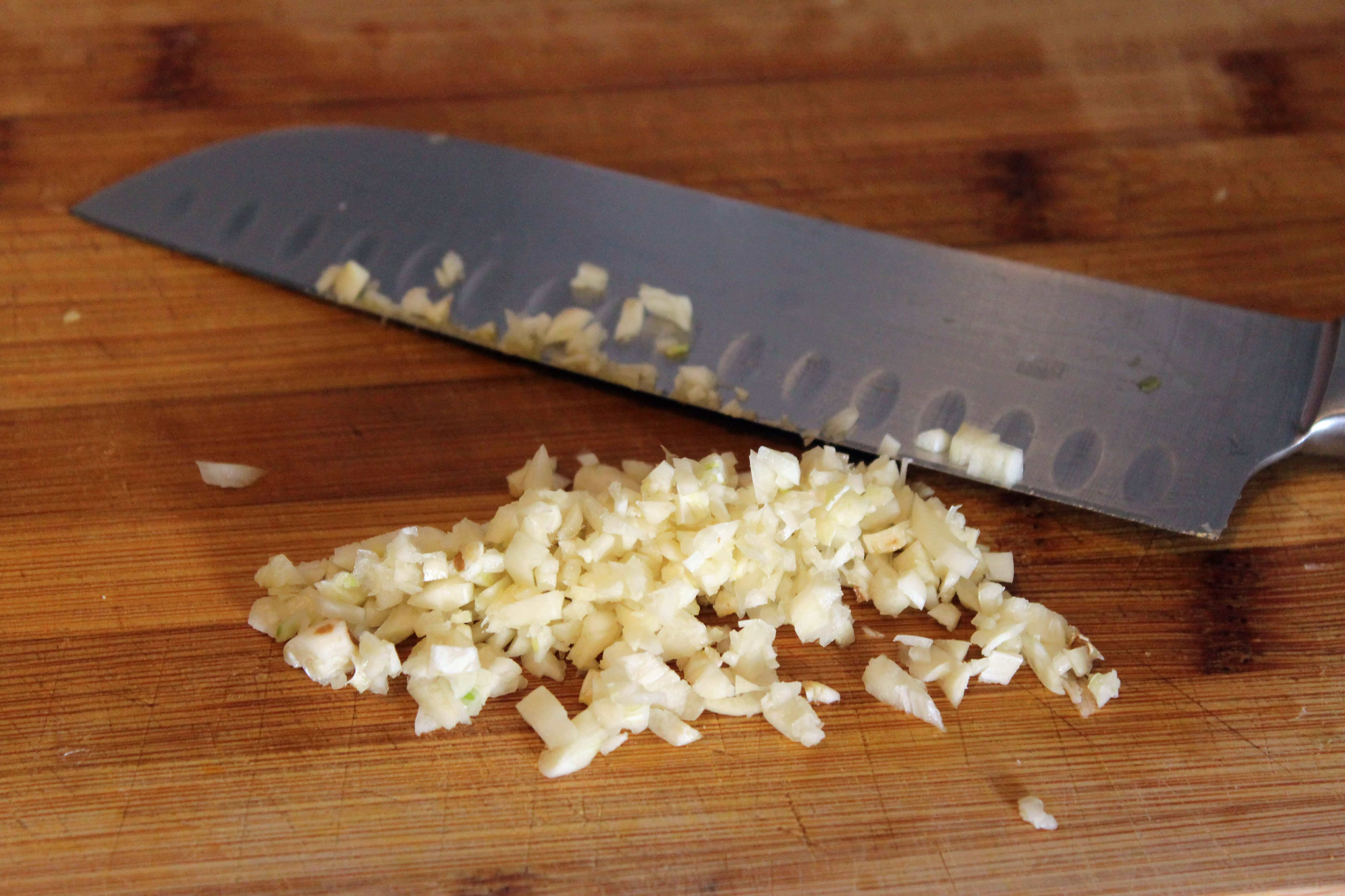 Finely chop garlic
