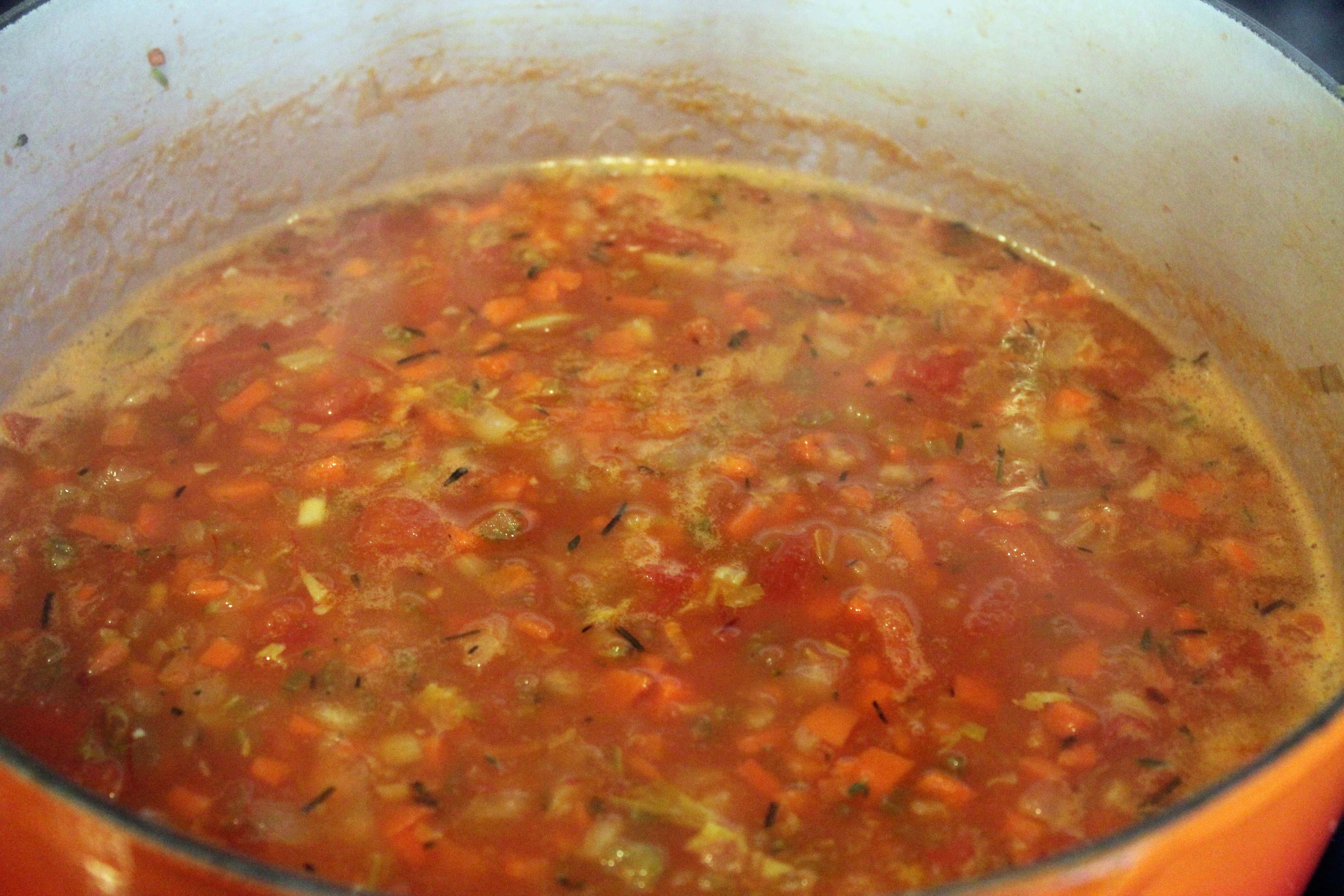 Let sauce simmer for 2 minutes before adding meat