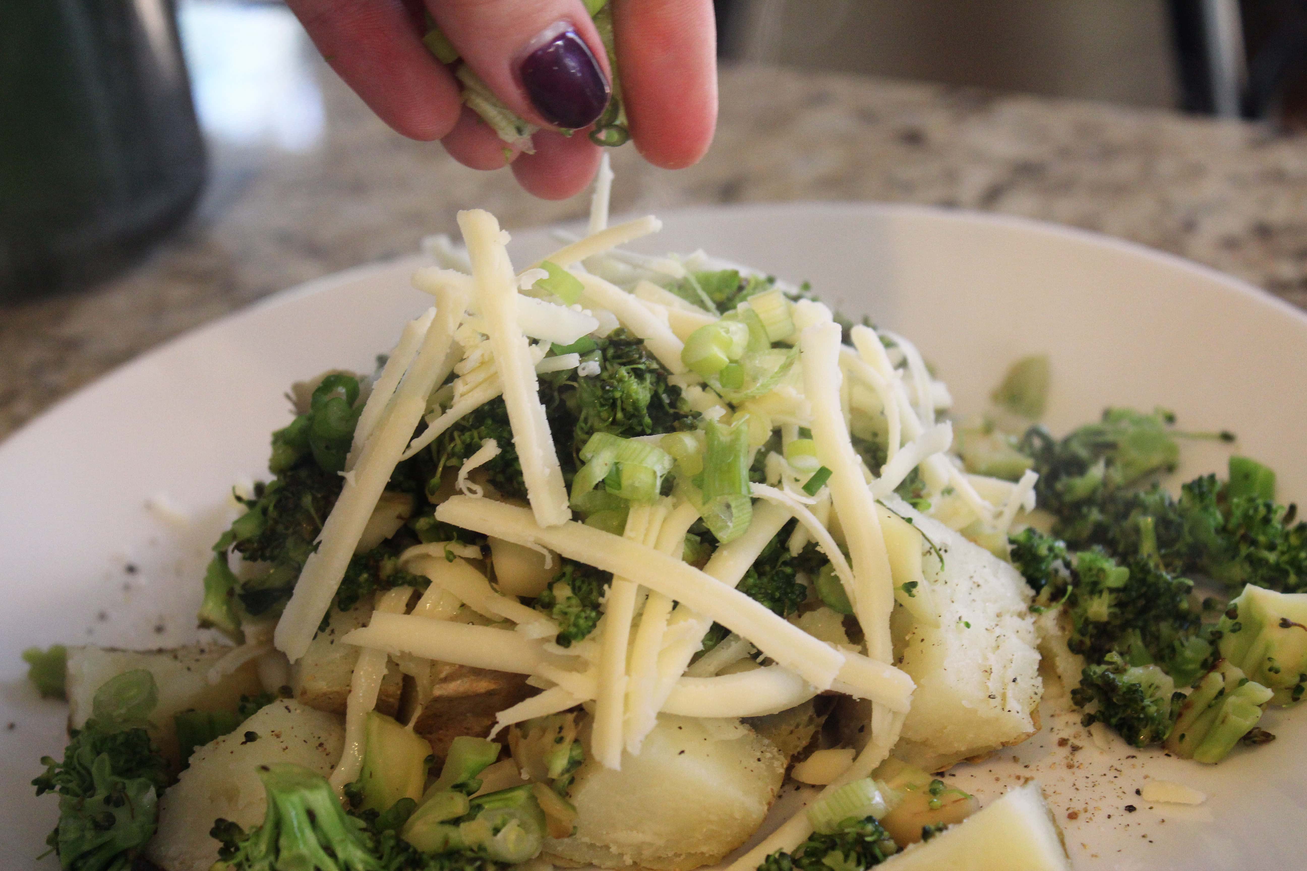 Top whole plate with scallions