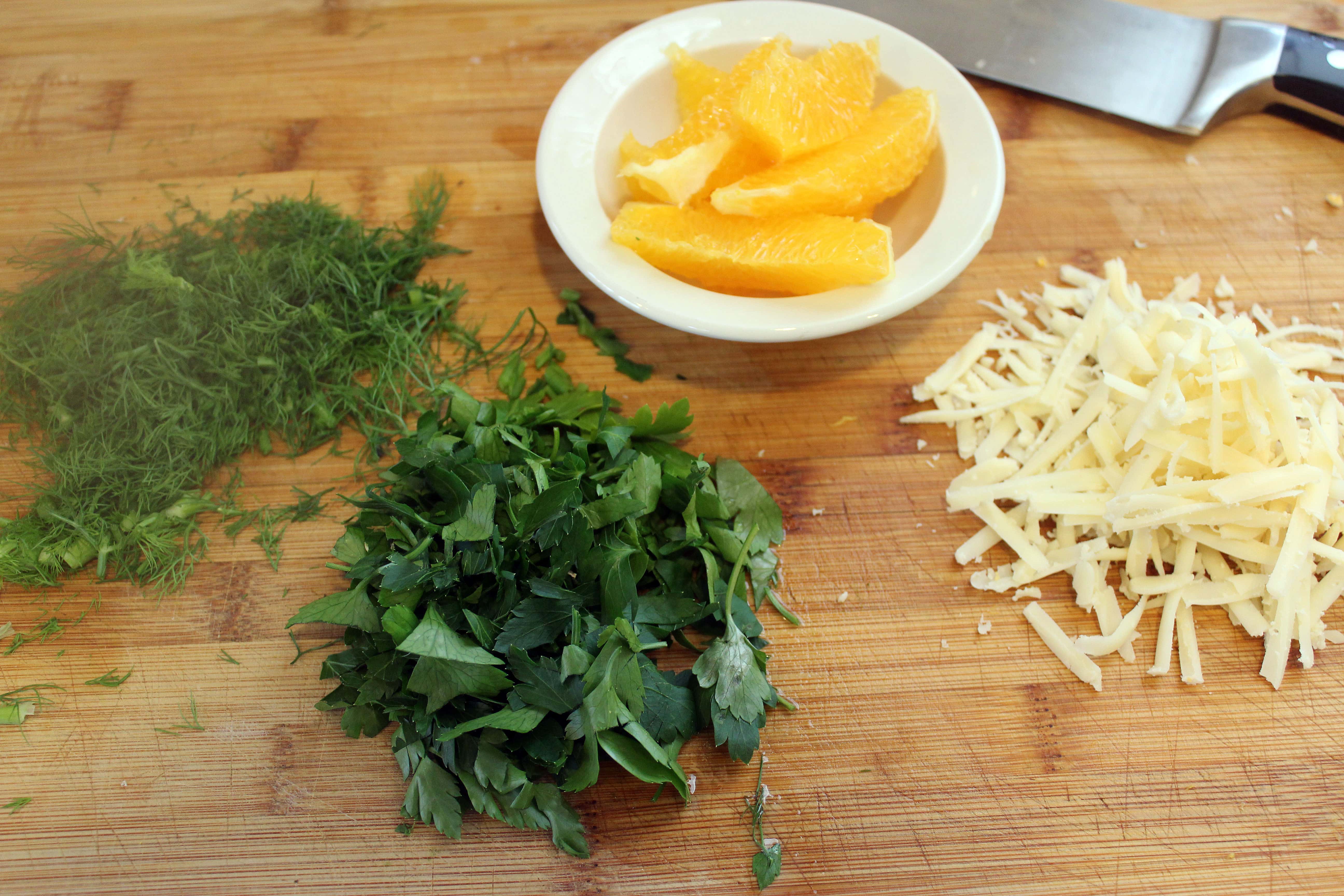 Topping and sauce ingredients