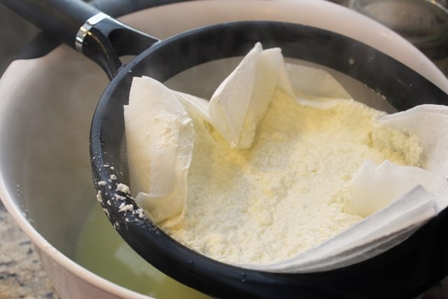 Let ricotta drain for 5 - 30 minutes