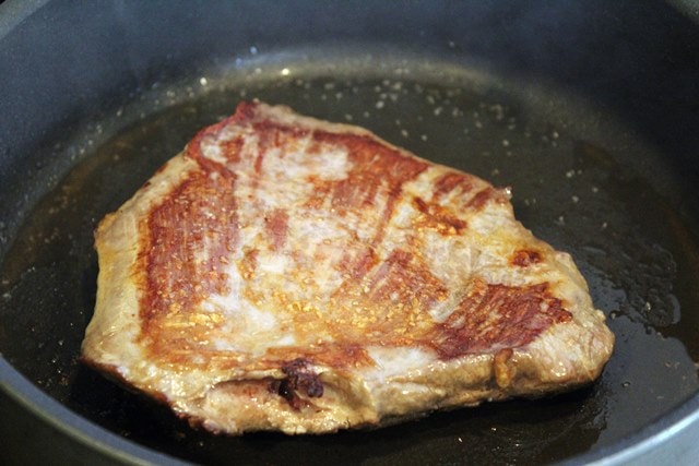 Sear steak on second side