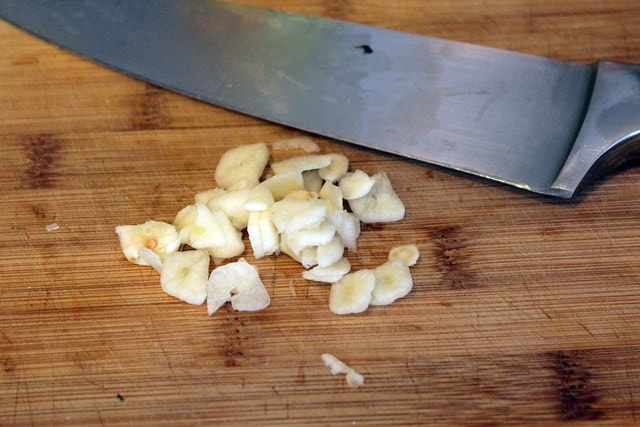 coarsely chop garlic