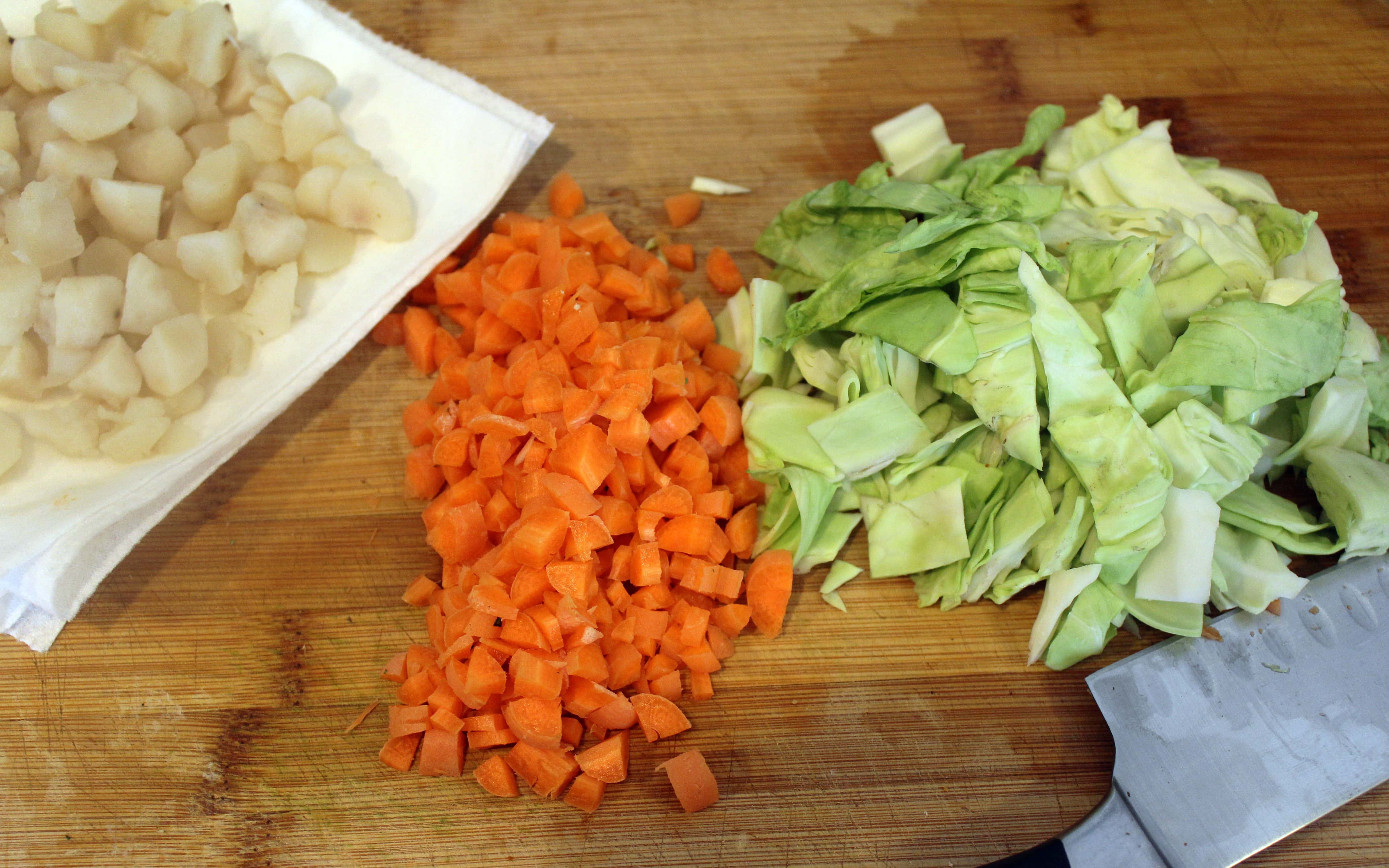 Chop and drain all veggies
