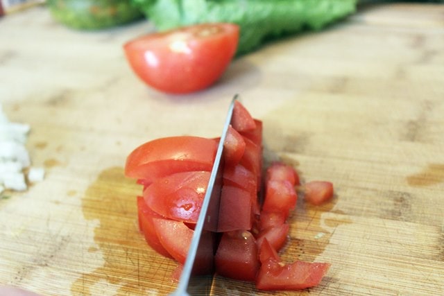 Chop tomatoes