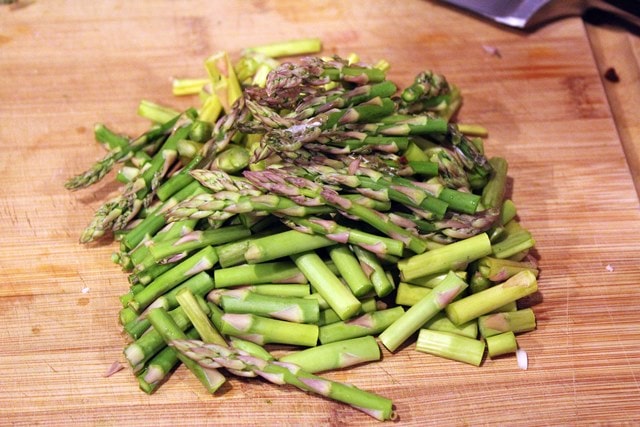 Cut asparagus into lengths