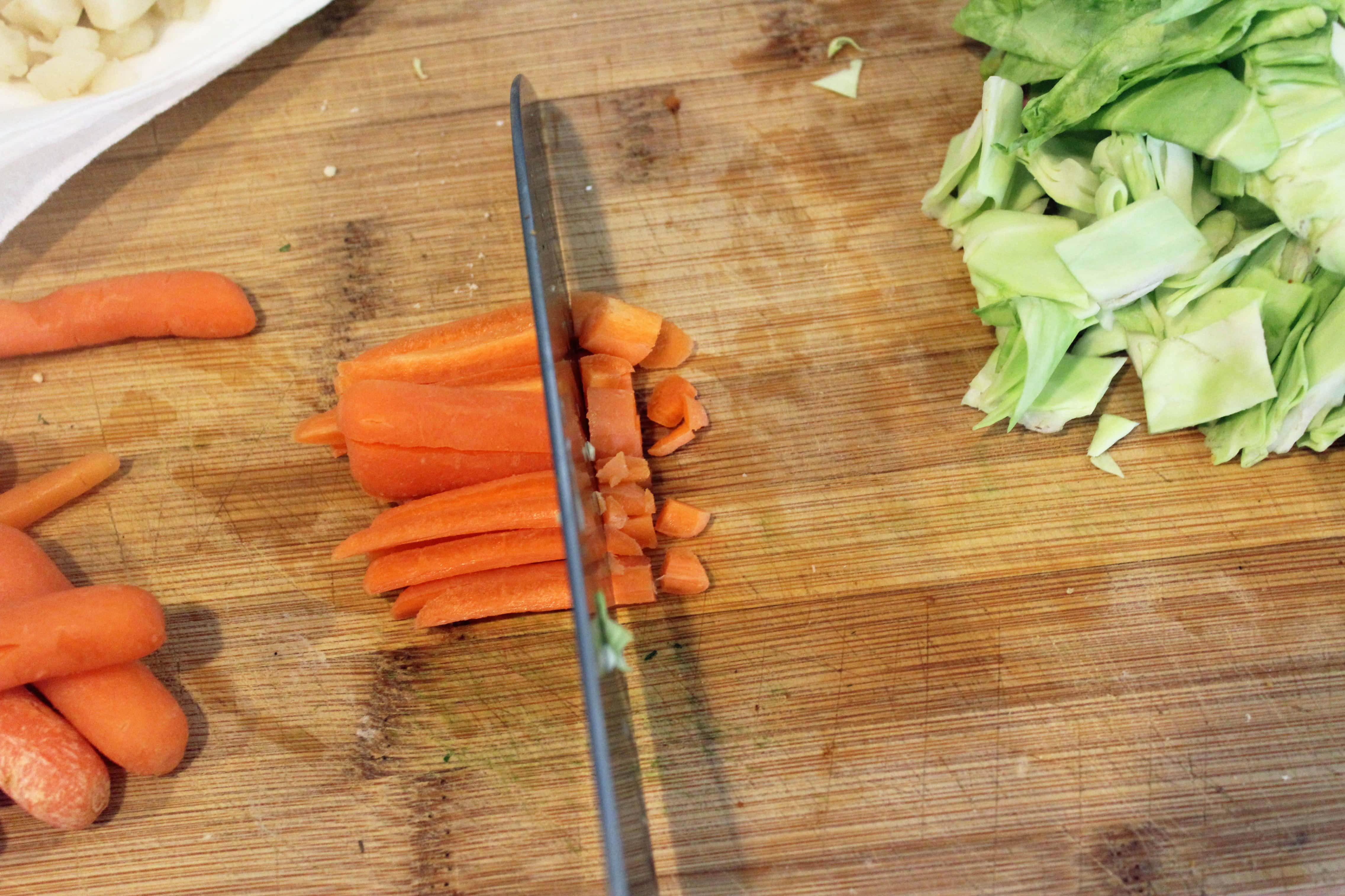 Finely chop carrot