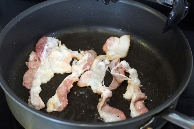 Let bacon render in pan