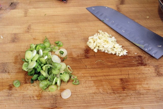 Prep garlic and scallion