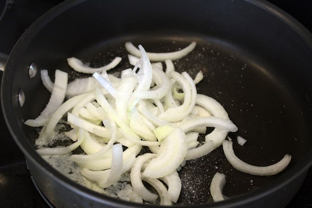Start onions in butter