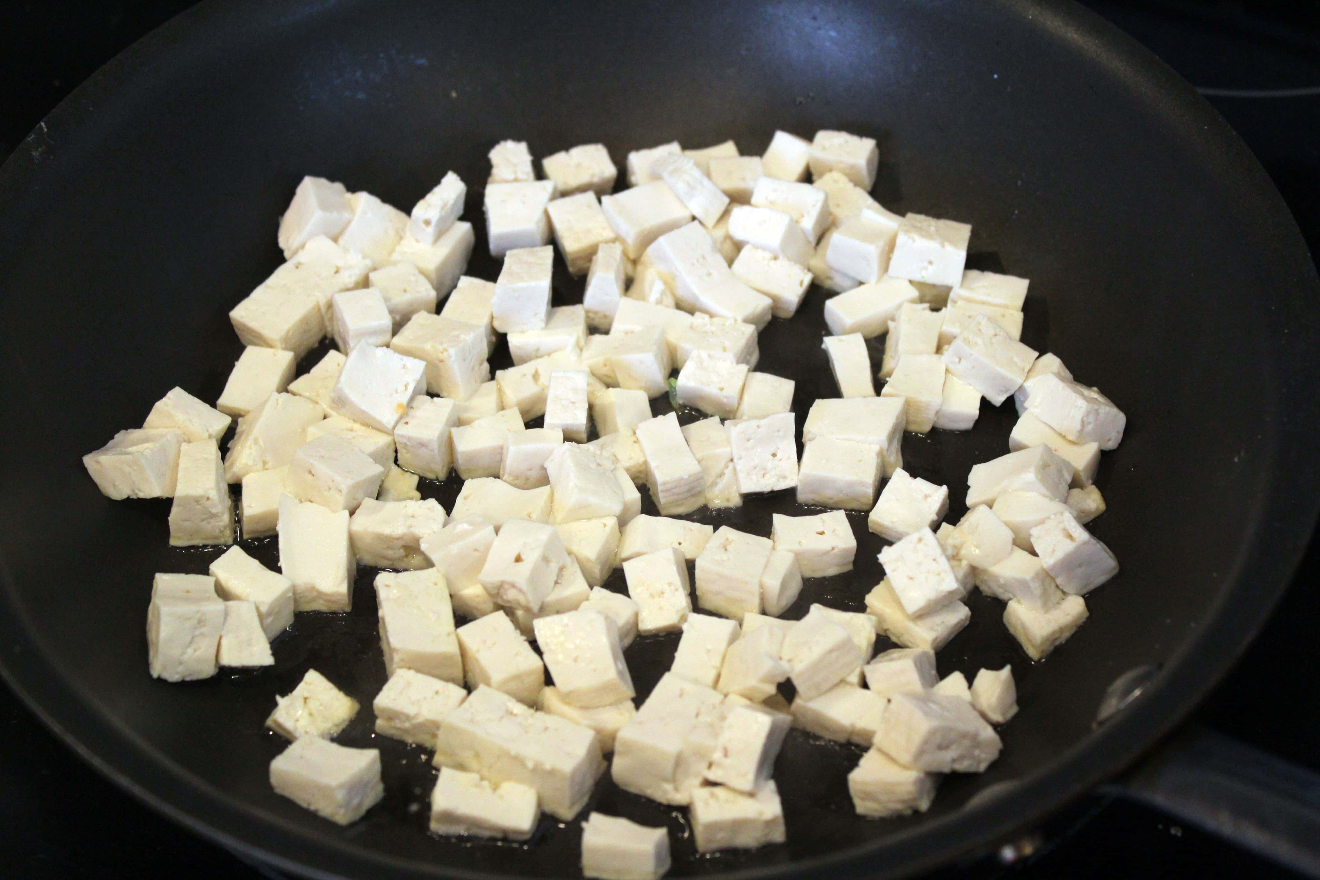 Start tofu gently in a hot pan