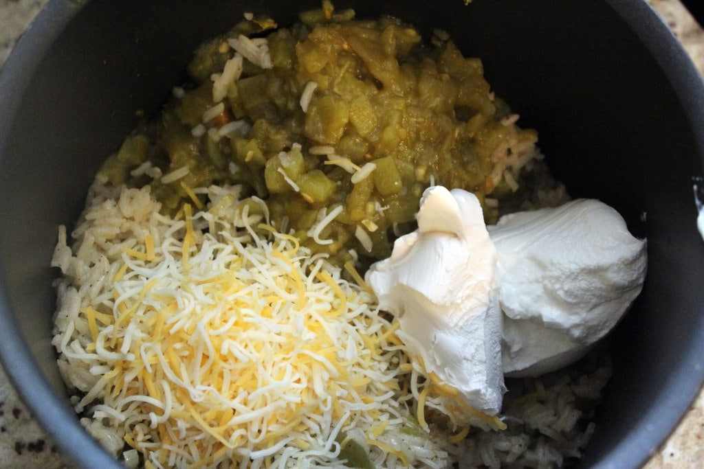 Add other ingredients to cooked rice