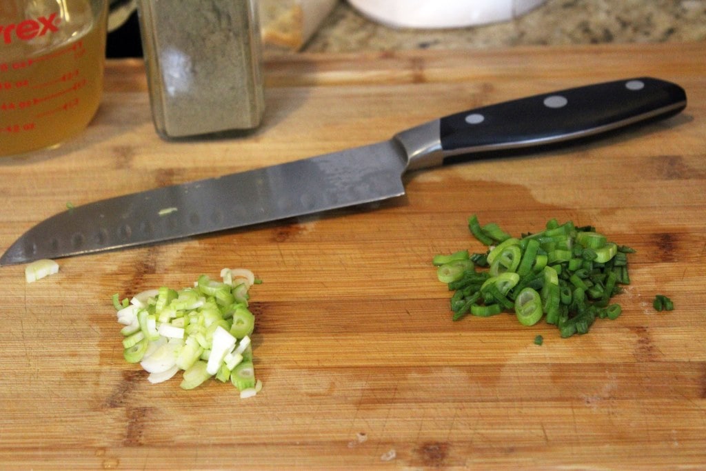 Chop and separate scallion