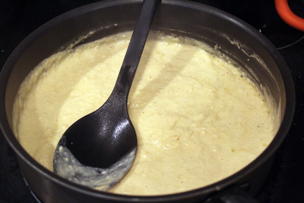 Heat sauce through in pan
