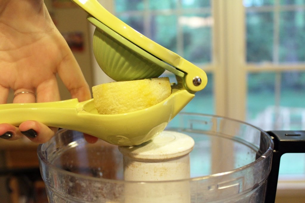 Squeeze lemon juice into bowl