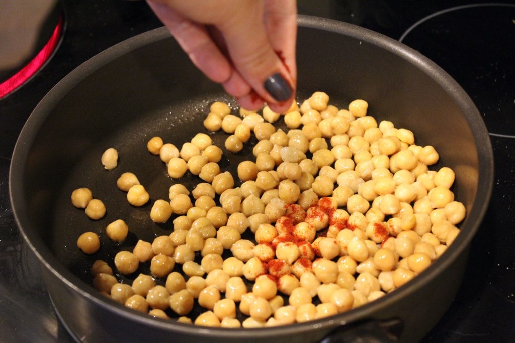 Start chick peas with paprika