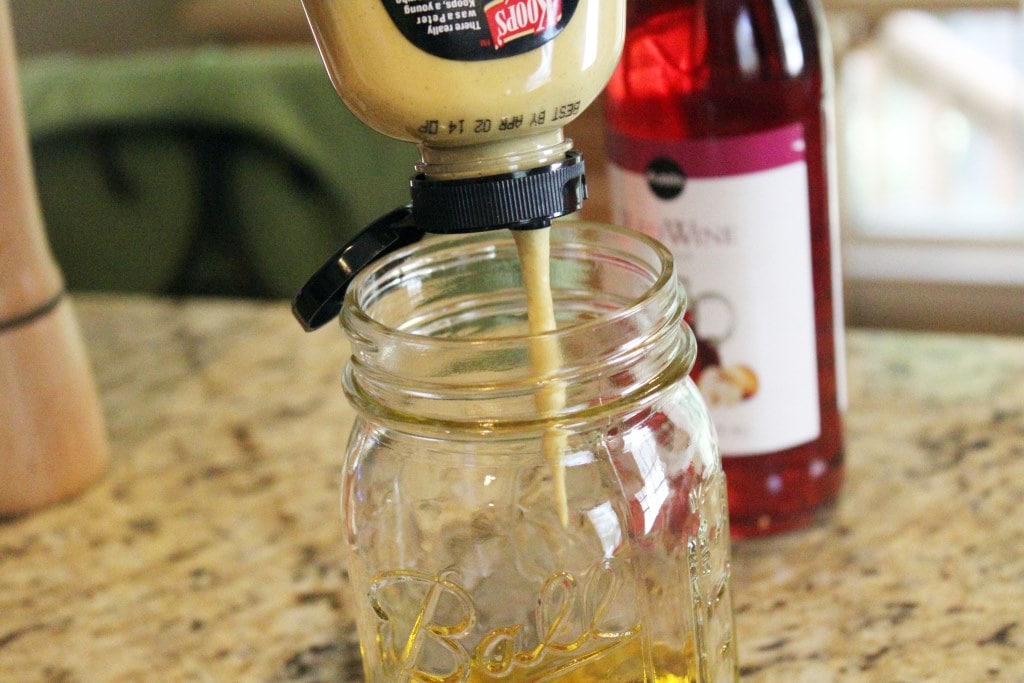 Add mustard to jar