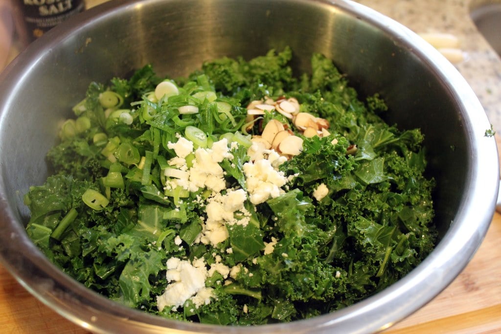 Add toppings to wilted salad