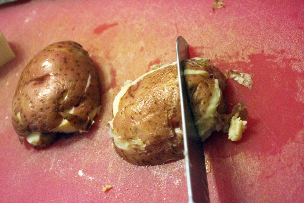 Cut potatoes into chunks