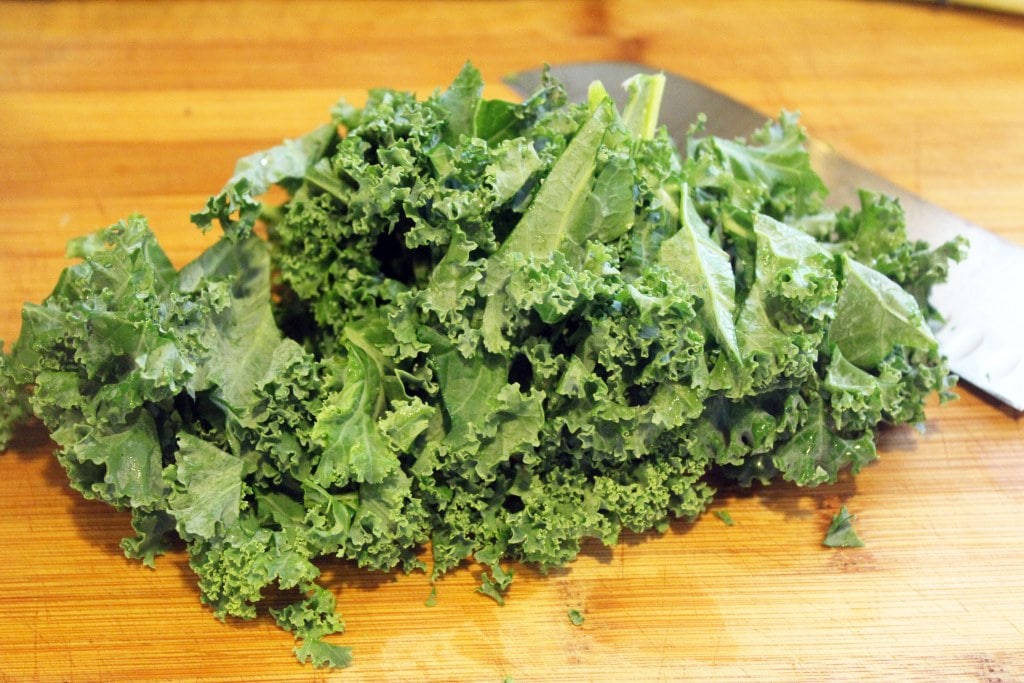 Thinly slice kale