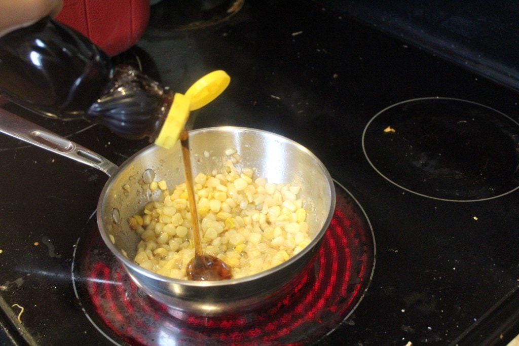 Add syrup to corn