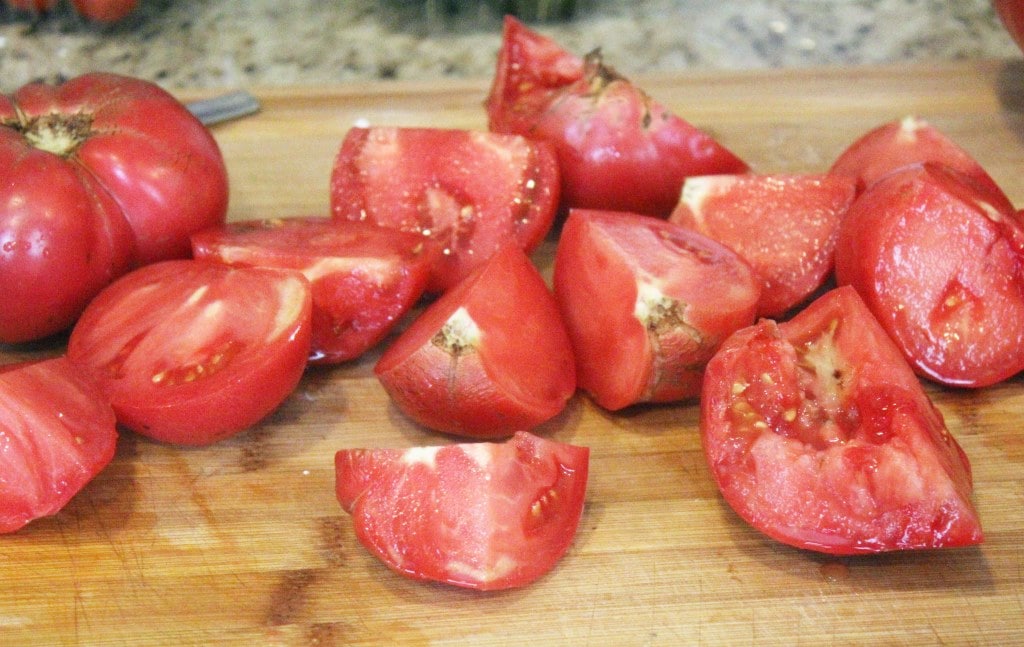 Large chunks of tomato