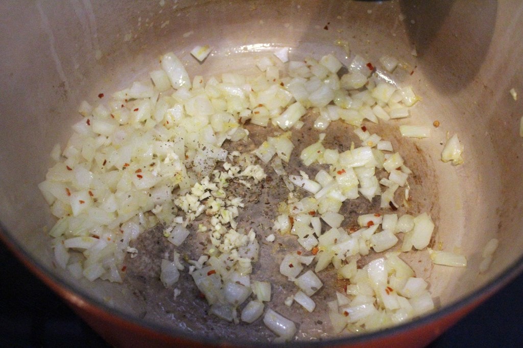 Add garlic and oregano to onion