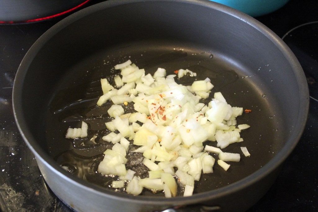 Start onions with pepper