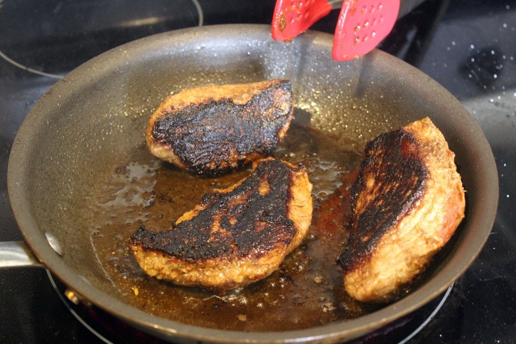 Turn meat when well seared