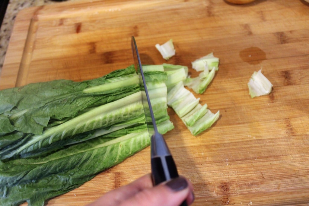 Chop lettuce first