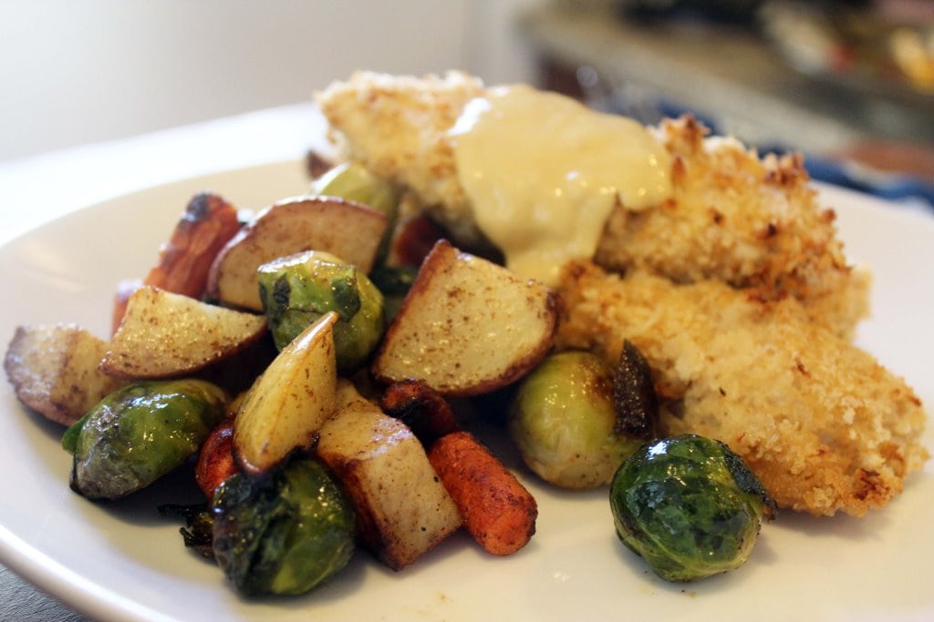 Roasted veggies with meal