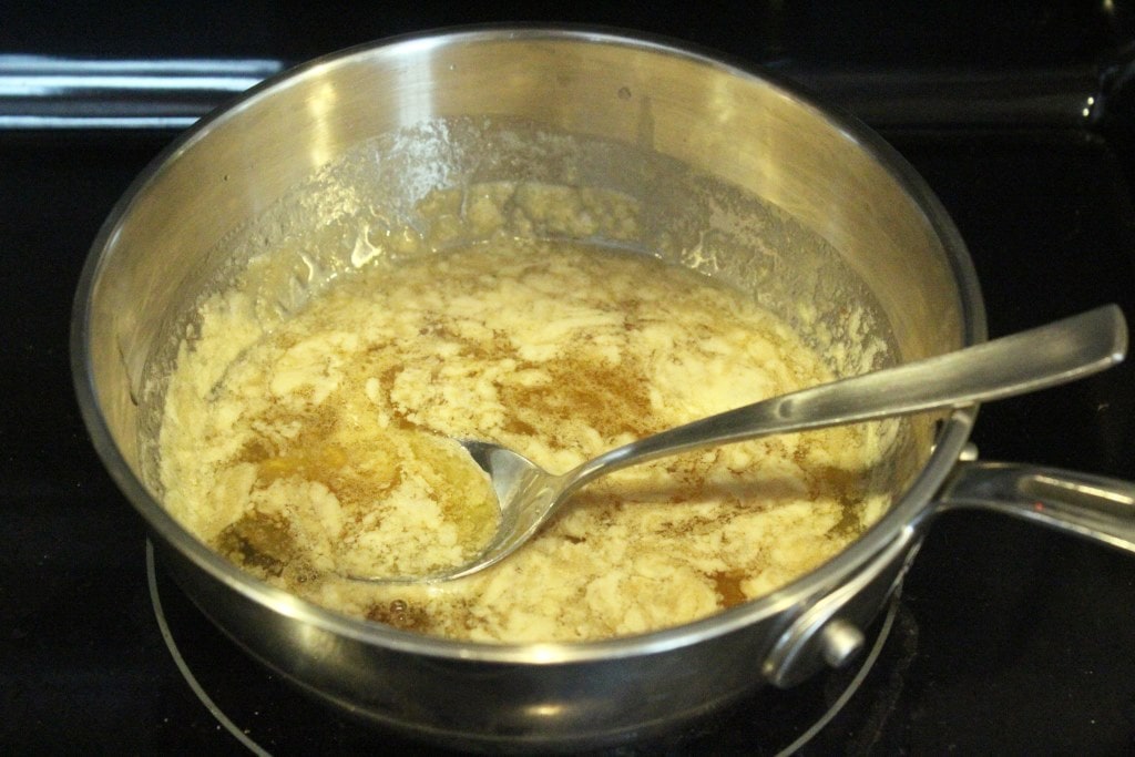 Stir butter mixture together