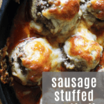 Sausage Stuffed Mushrooms Recipe from funnyloveblog.com