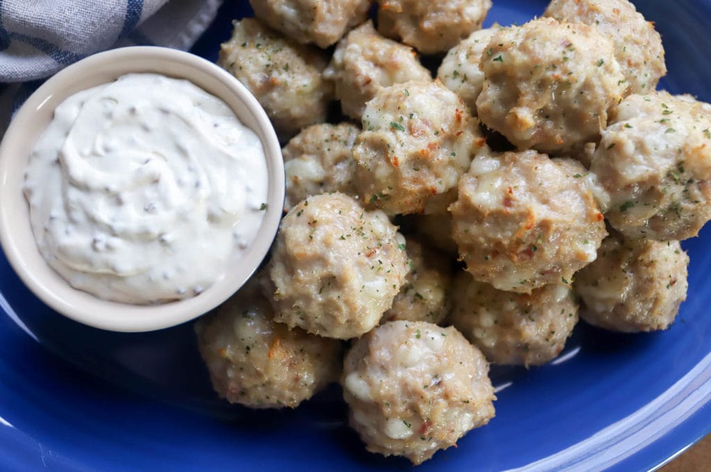 low carb ground chicken meatballs healthy with dipping sauce