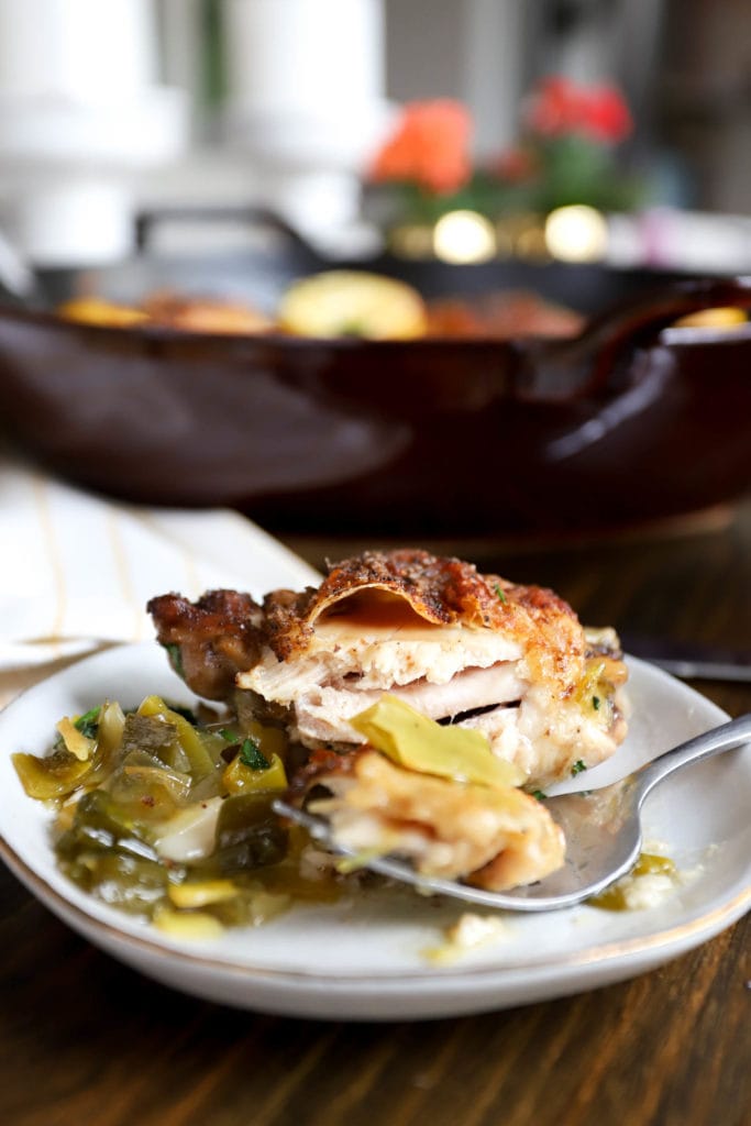 Braised Chicken Thighs with Leeks and Lemon
