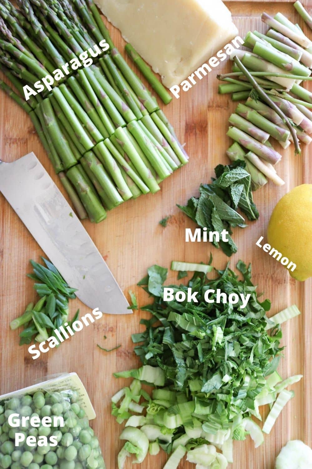 spring salad with asparagus ingredients