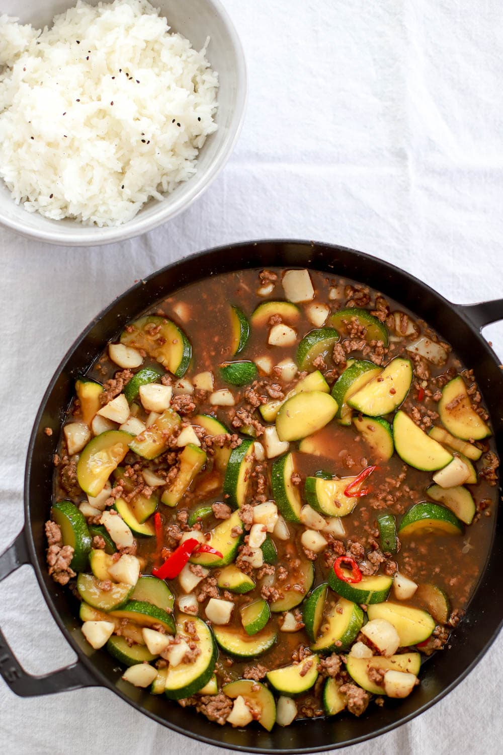 Beef and Zucchini Rice Bowls