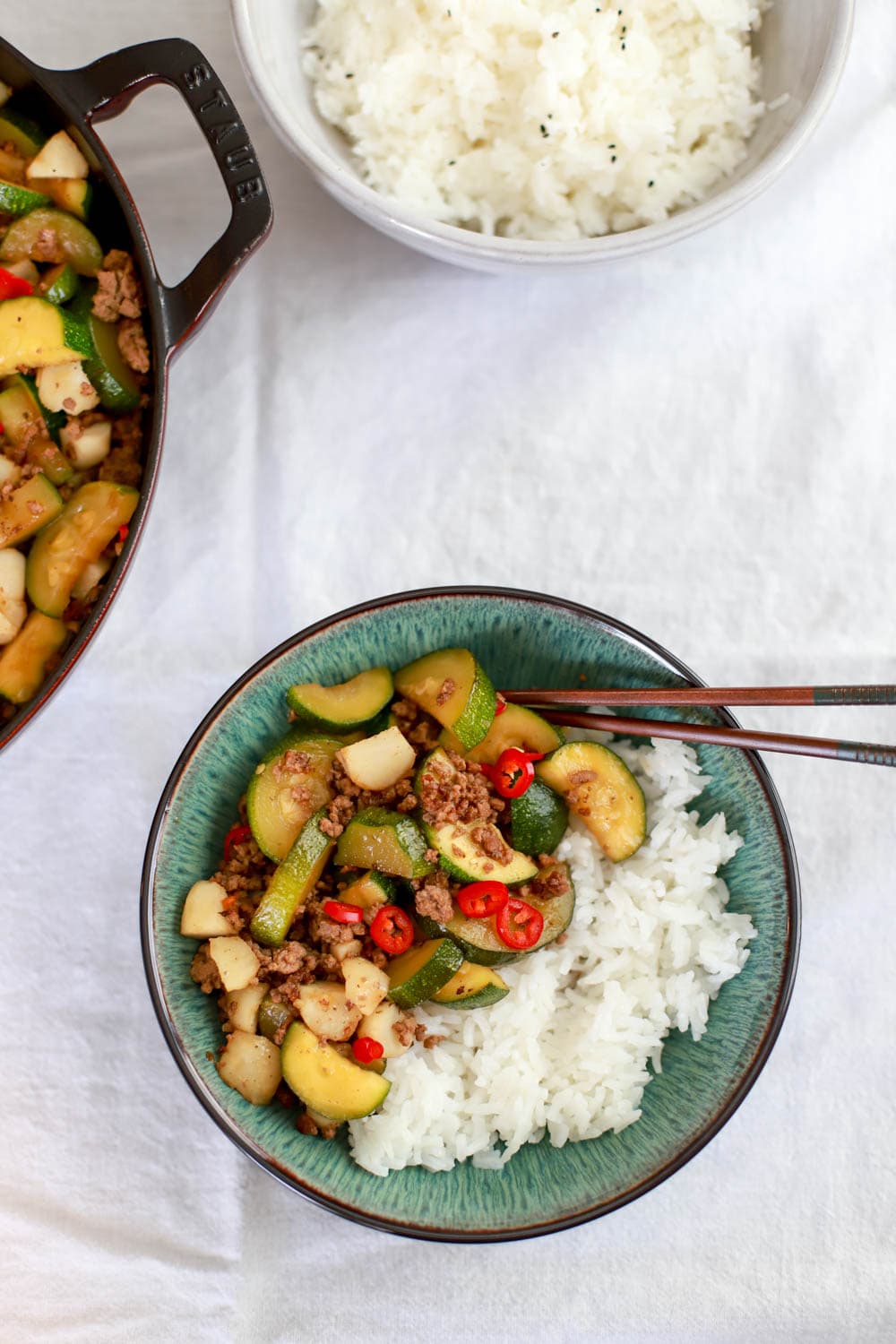 Beef and Zucchini Rice Bowls