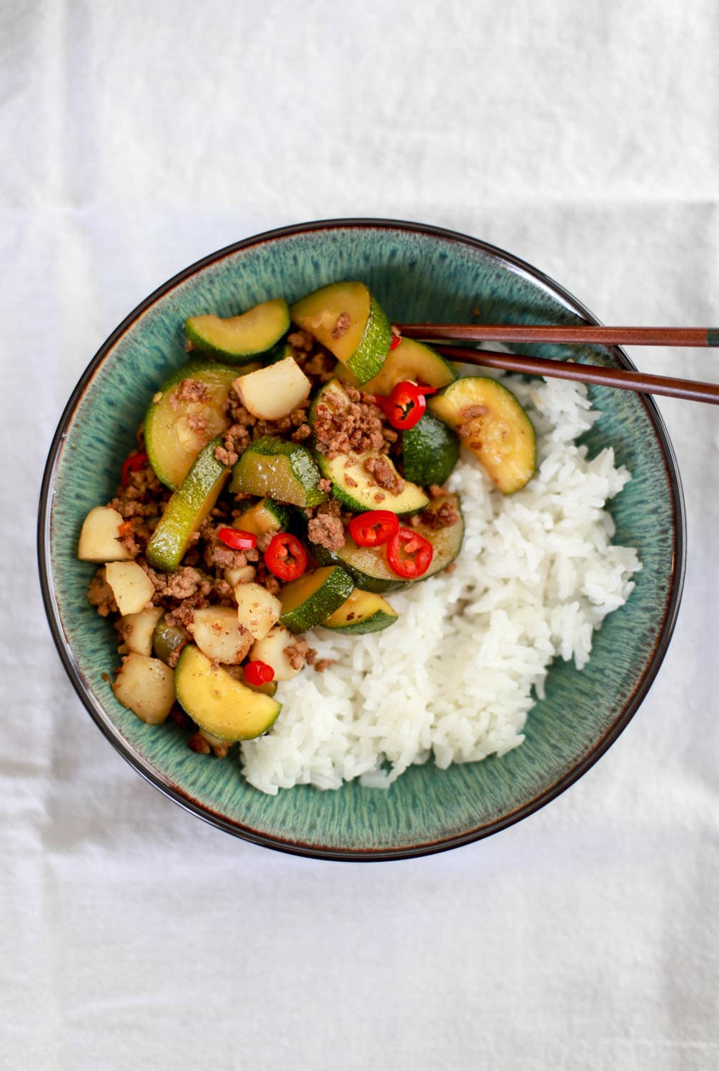 Beef and Zucchini Rice Bowls