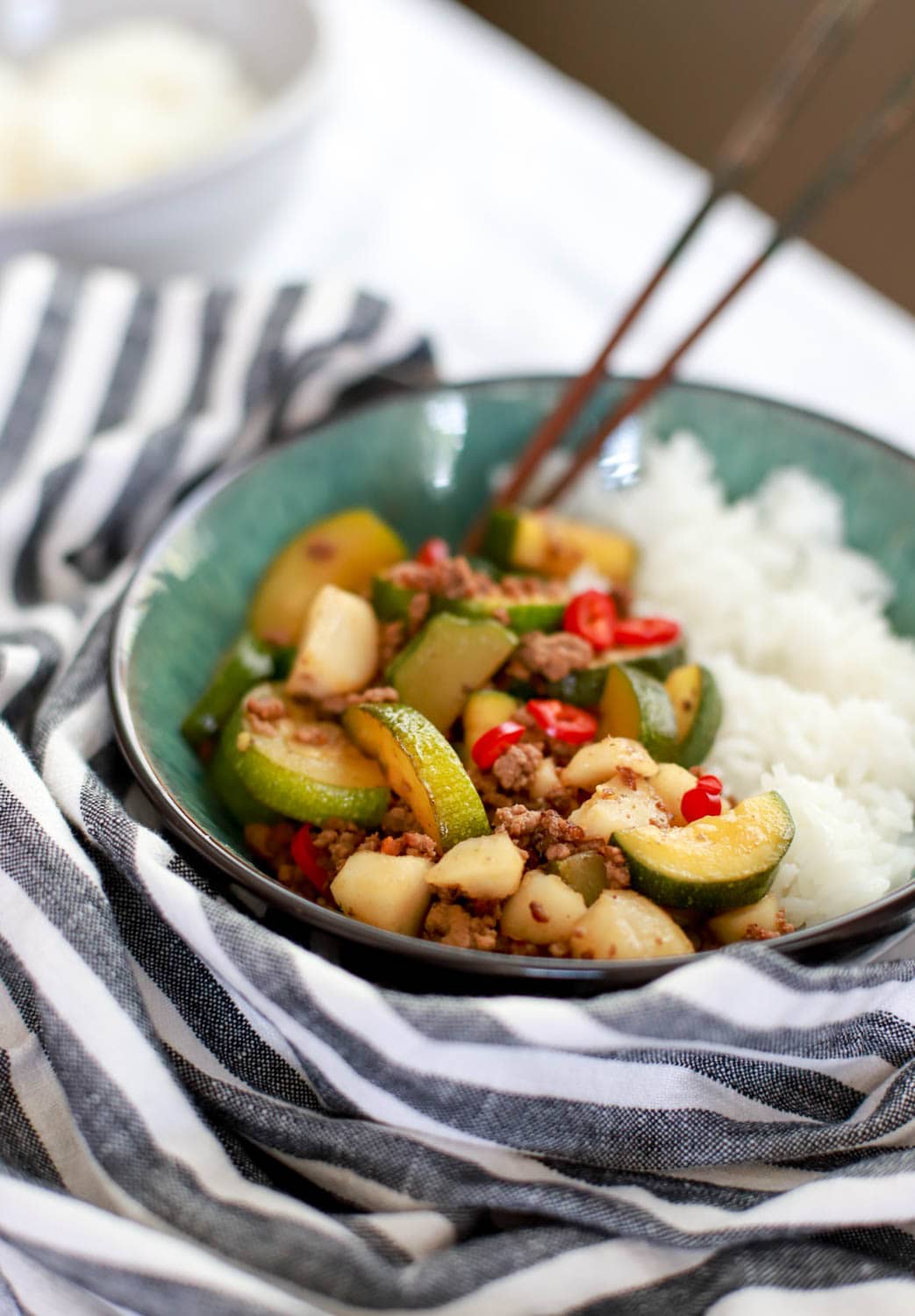 Beef and Zucchini Rice Bowls