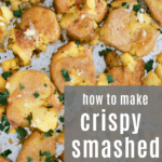 How to Make Crispy Smashed Potatoes with Garlic Butter recipe from funnyloveblog.com