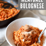 How to make Meatball Bolognese recipe from funnyloveblog.com