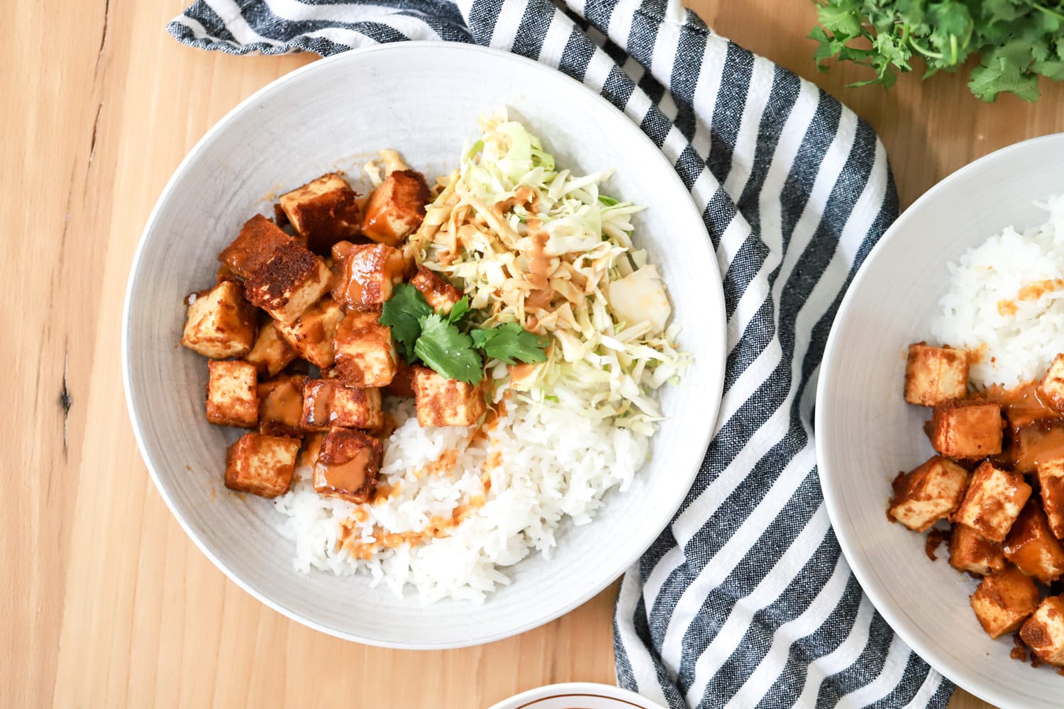 peanut sauce tofu with rice