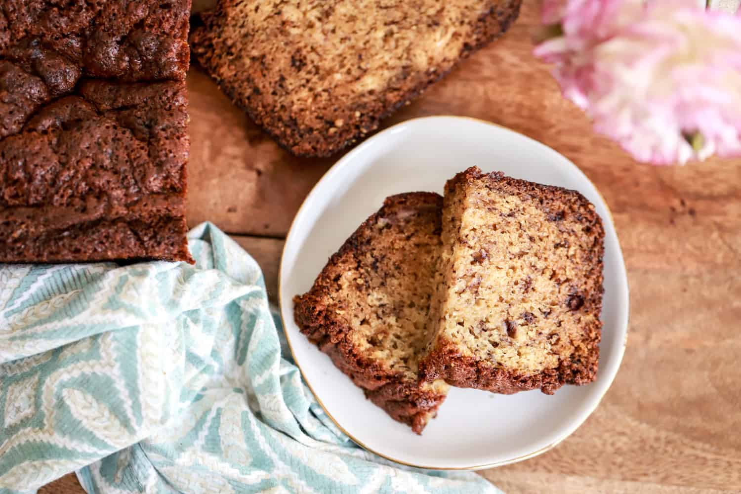 olive oil banana bread slices