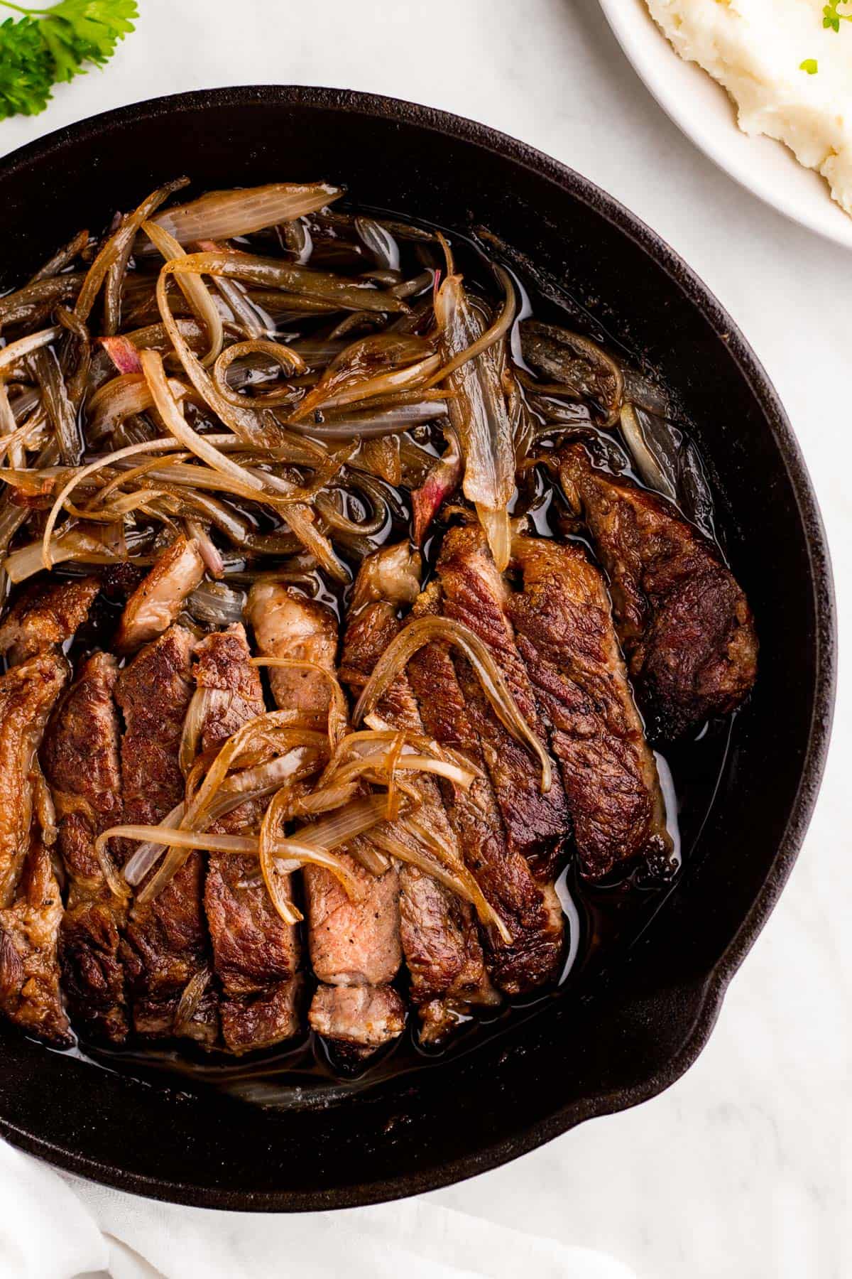 Cast Iron Seared Strip Steak - a flavorful way to make steak!